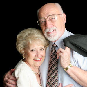 Senior couple smiling